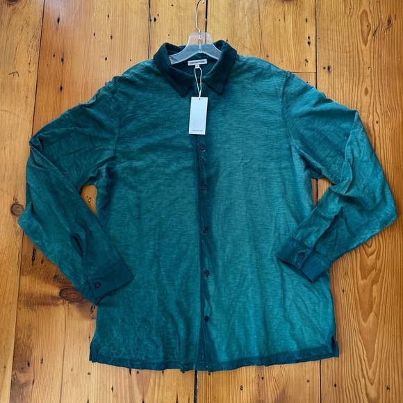 Cotton Citizen Presley Buttondown Vintage Teal Blue Green NWT Size XXL - Picture 1 of 5